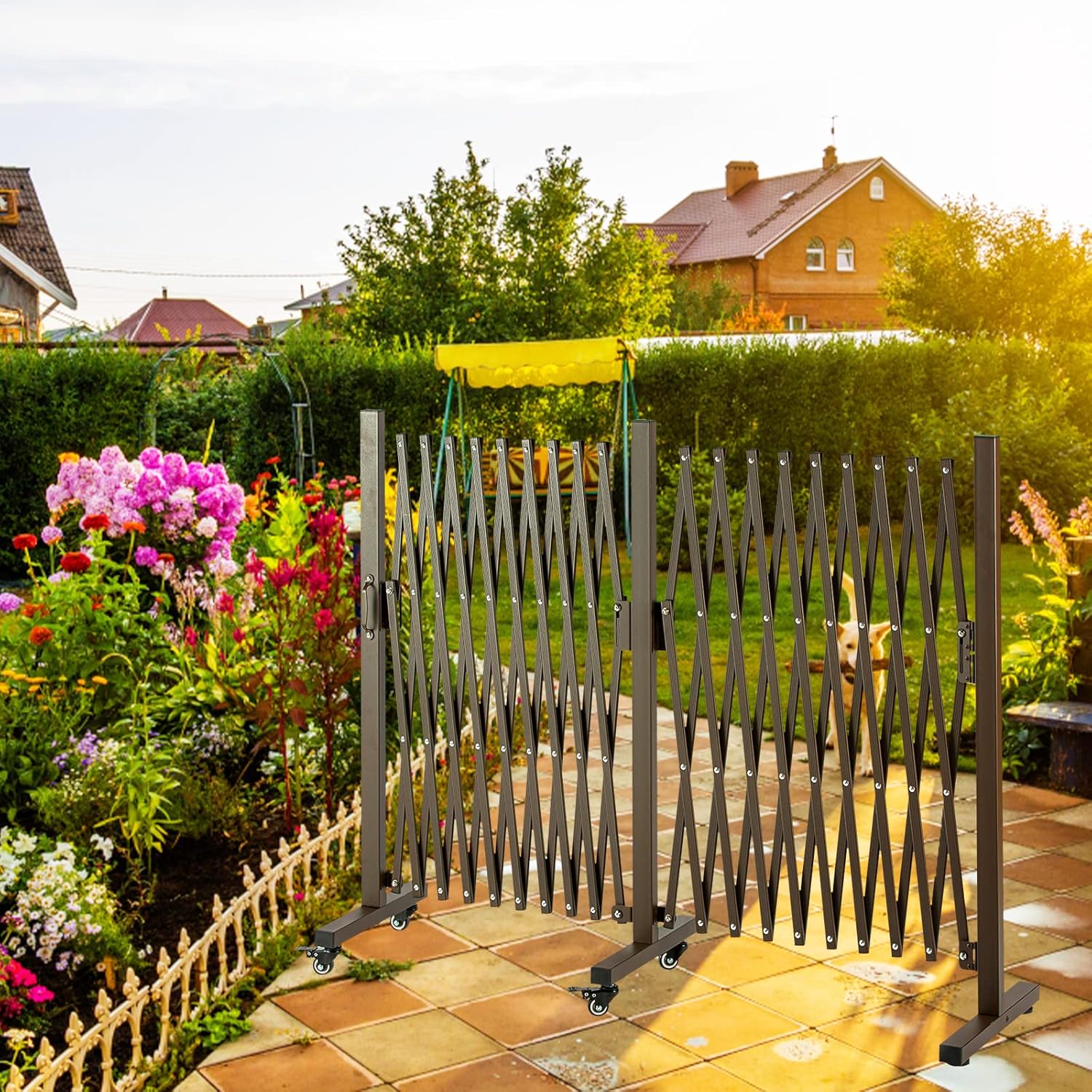 Aluminum Decorative Garden Fence with Casters