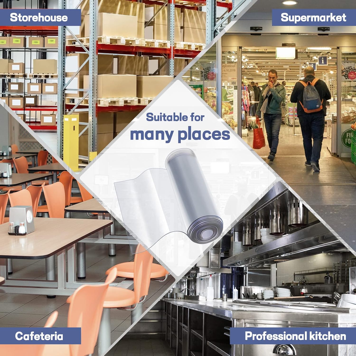 Juexica Heavy Duty PVC Door Curtain Kit for Freezers and Warehouses