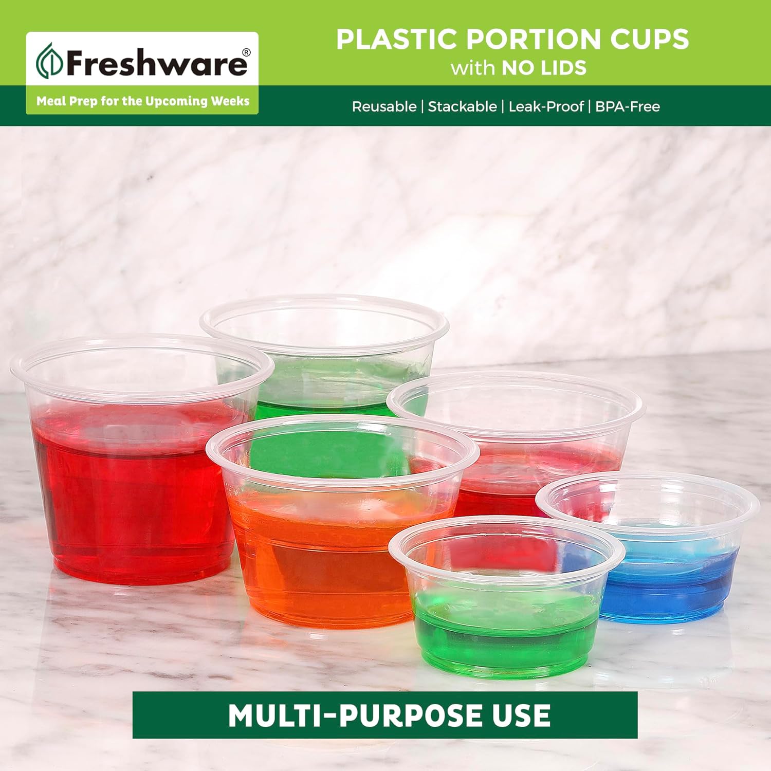 Freshware 2 Ounce Plastic Cups No Lids 250 Pack