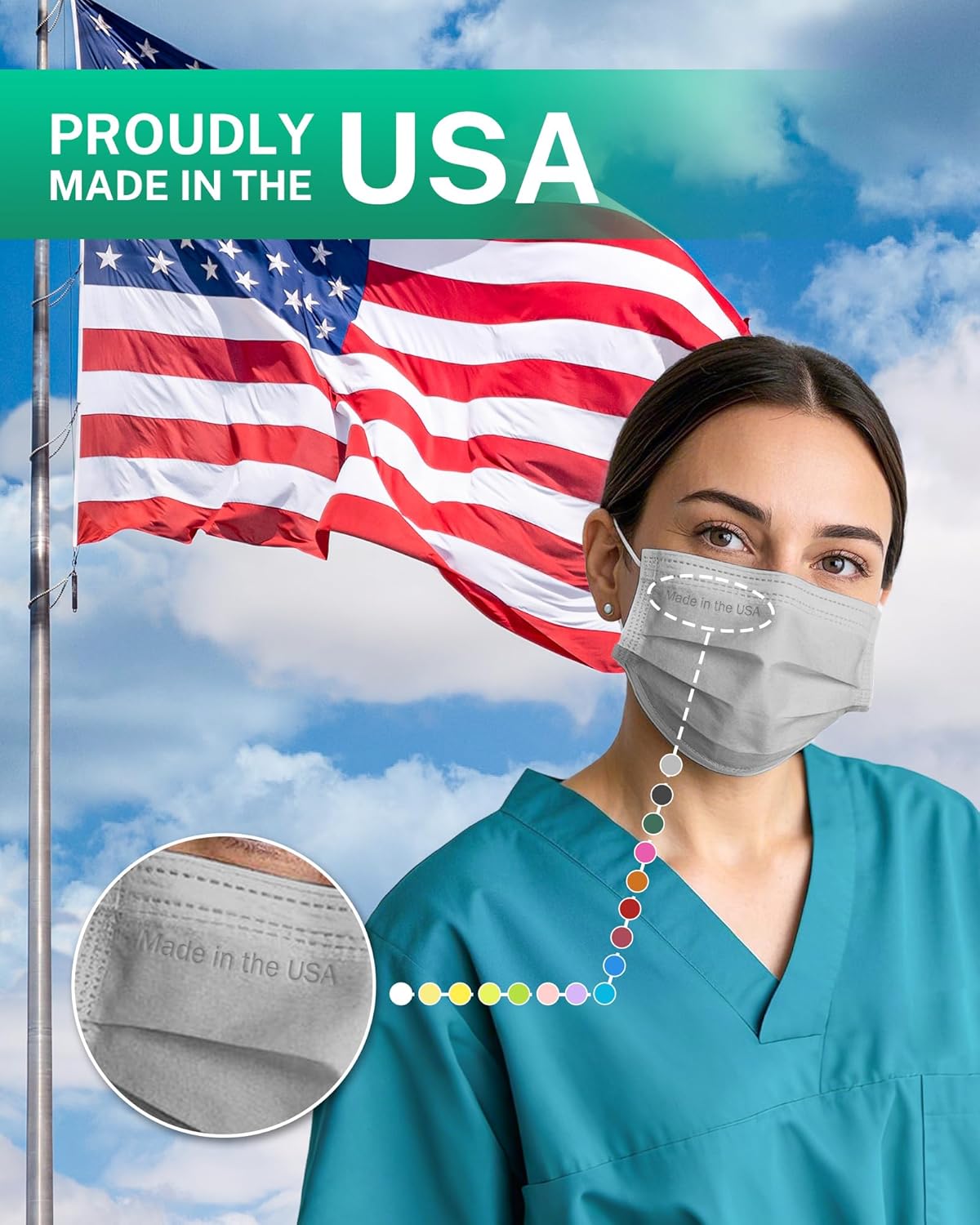 EG EcoGuard USA-Made 4 Ply Face Masks 50 Pack