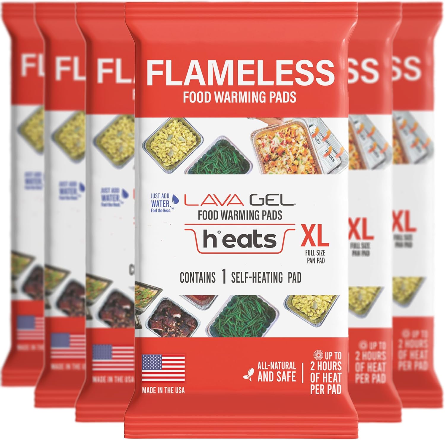 Flameless Food Warming Pads 6 Pack - Safe and Reusable Buffet Warmers