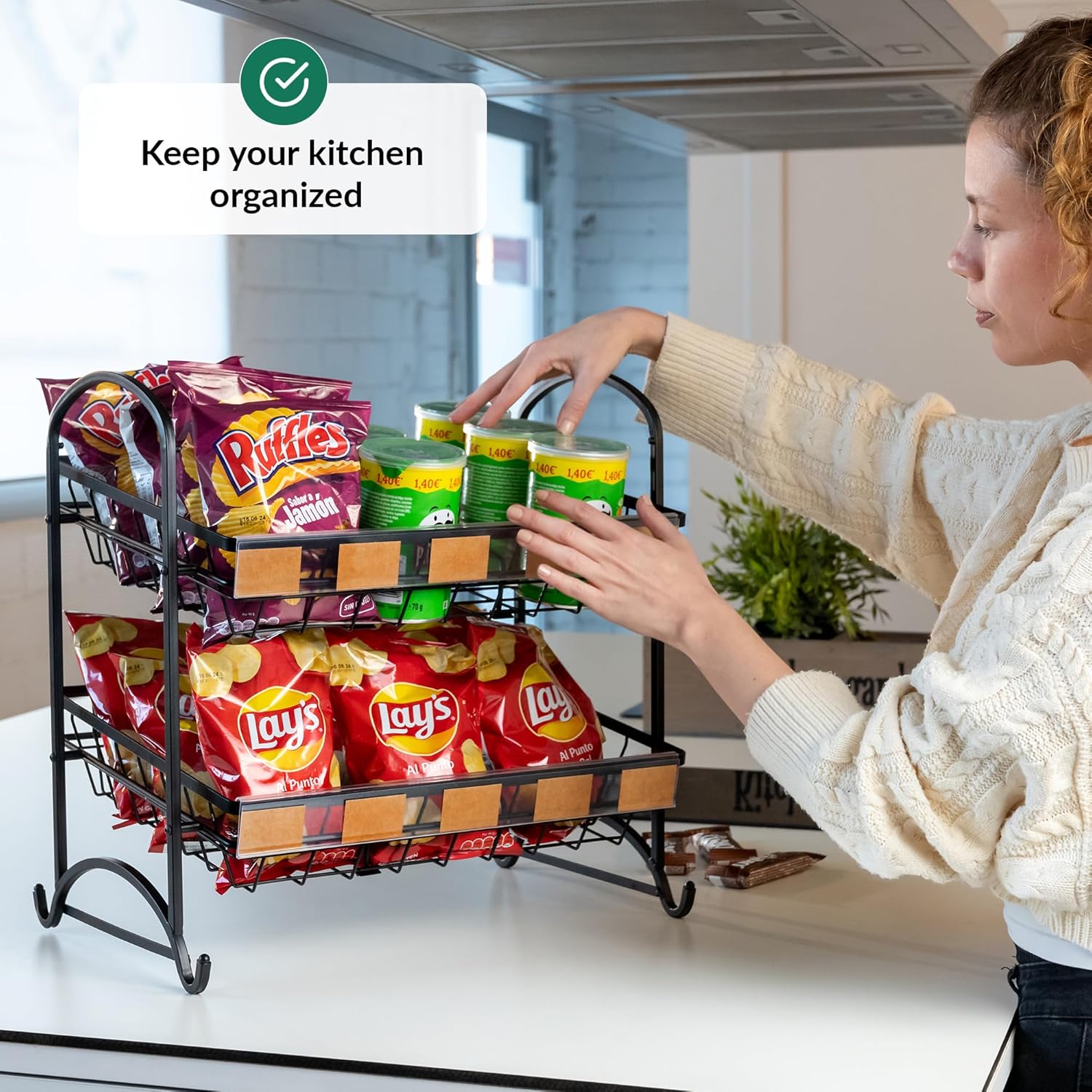 Candy Display Rack Stackable Snack Organizer Countertop Organizer 1-Pack