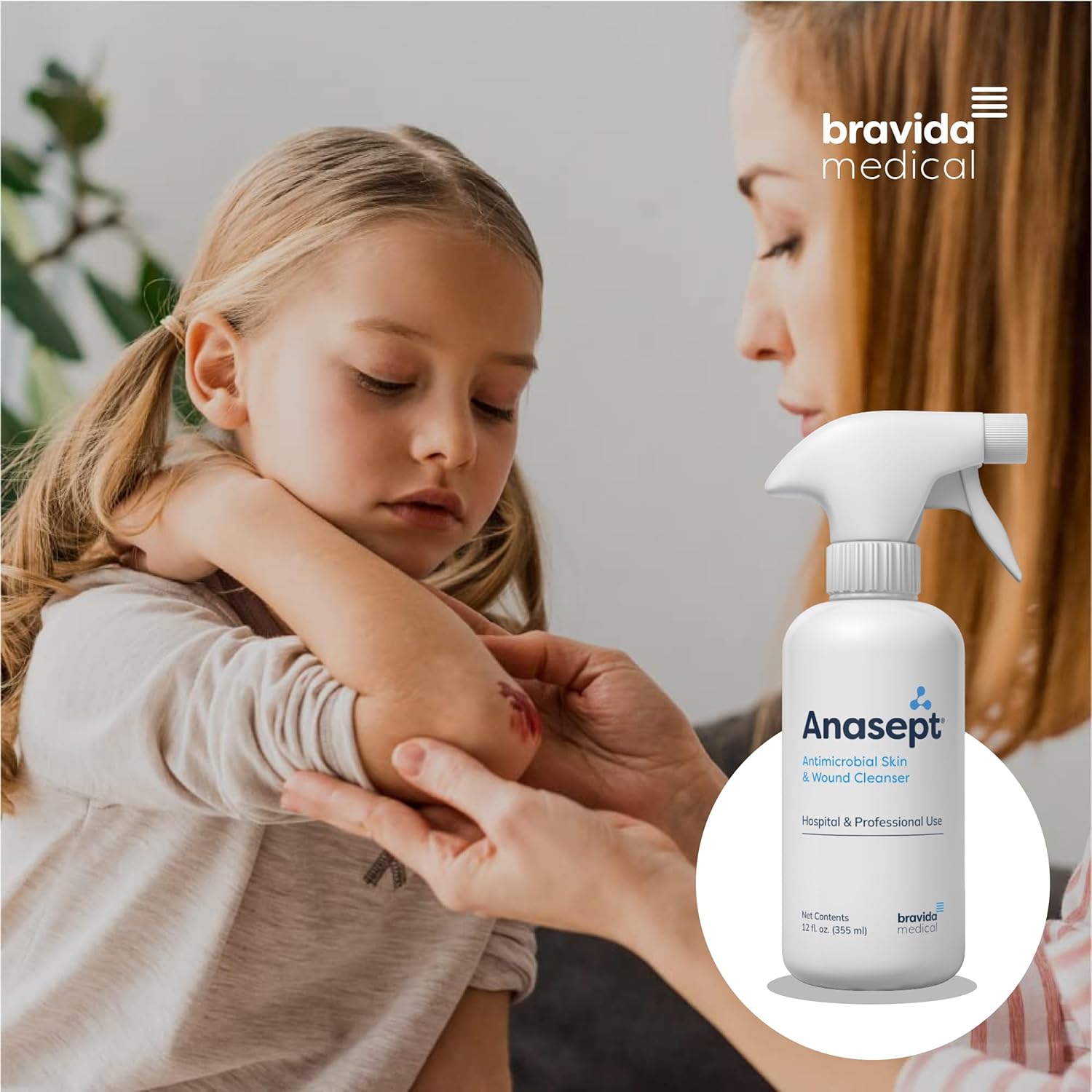 Anasept Skin and Wound Cleanser 12 oz Bottle with Finger Sprayer