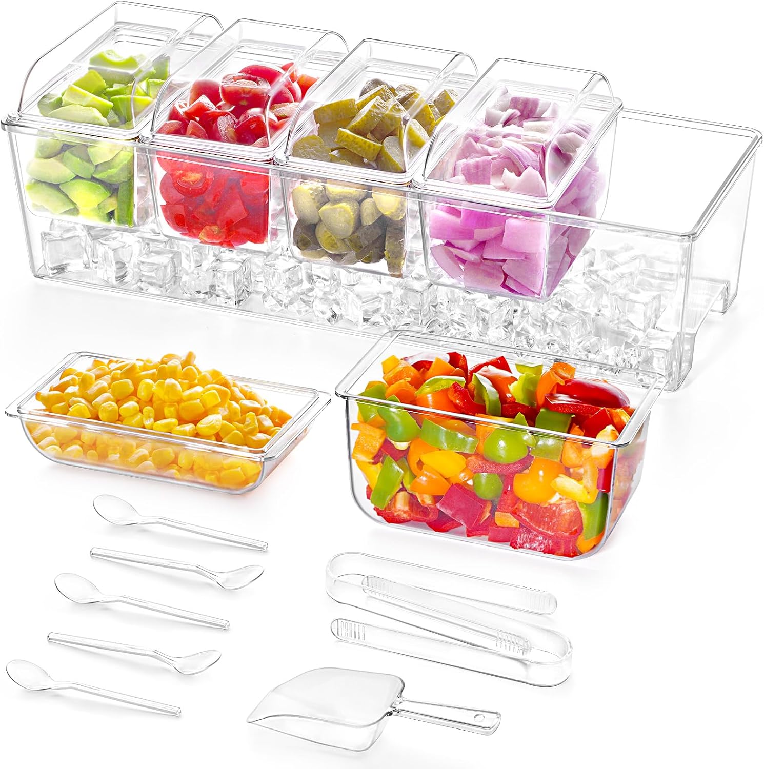 Lifewit Taco Bar Serving Set with 5 Containers and Accessories