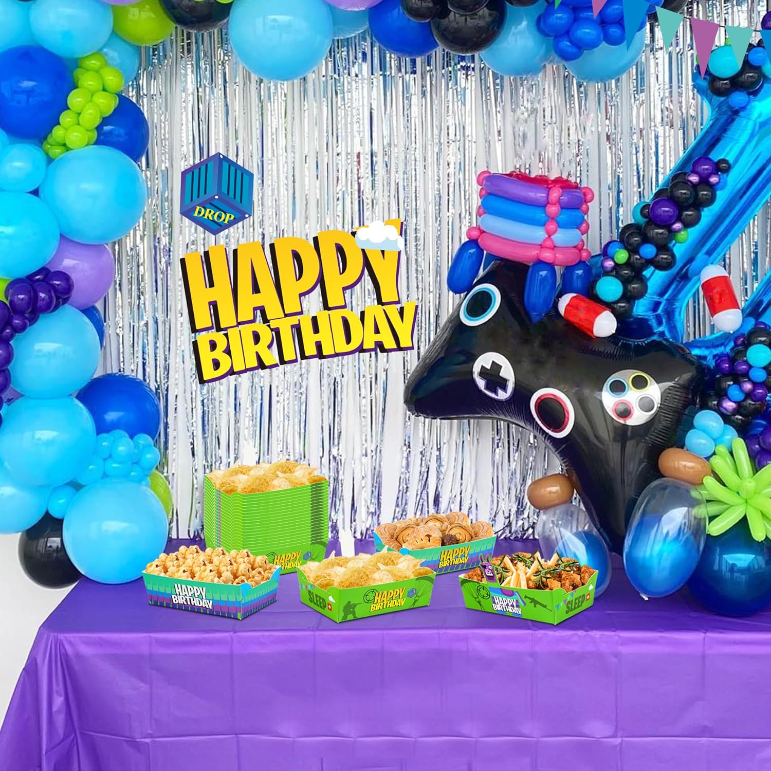 24pcs Llama Game Birthday Food Trays Set
