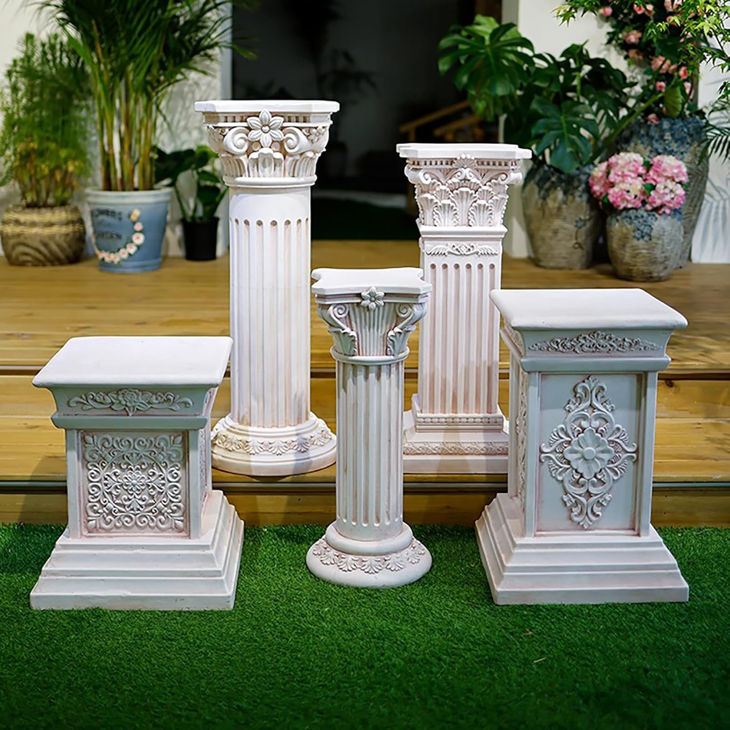 White Exquisite Roman Columns Display Stand for Wedding and Event Decor