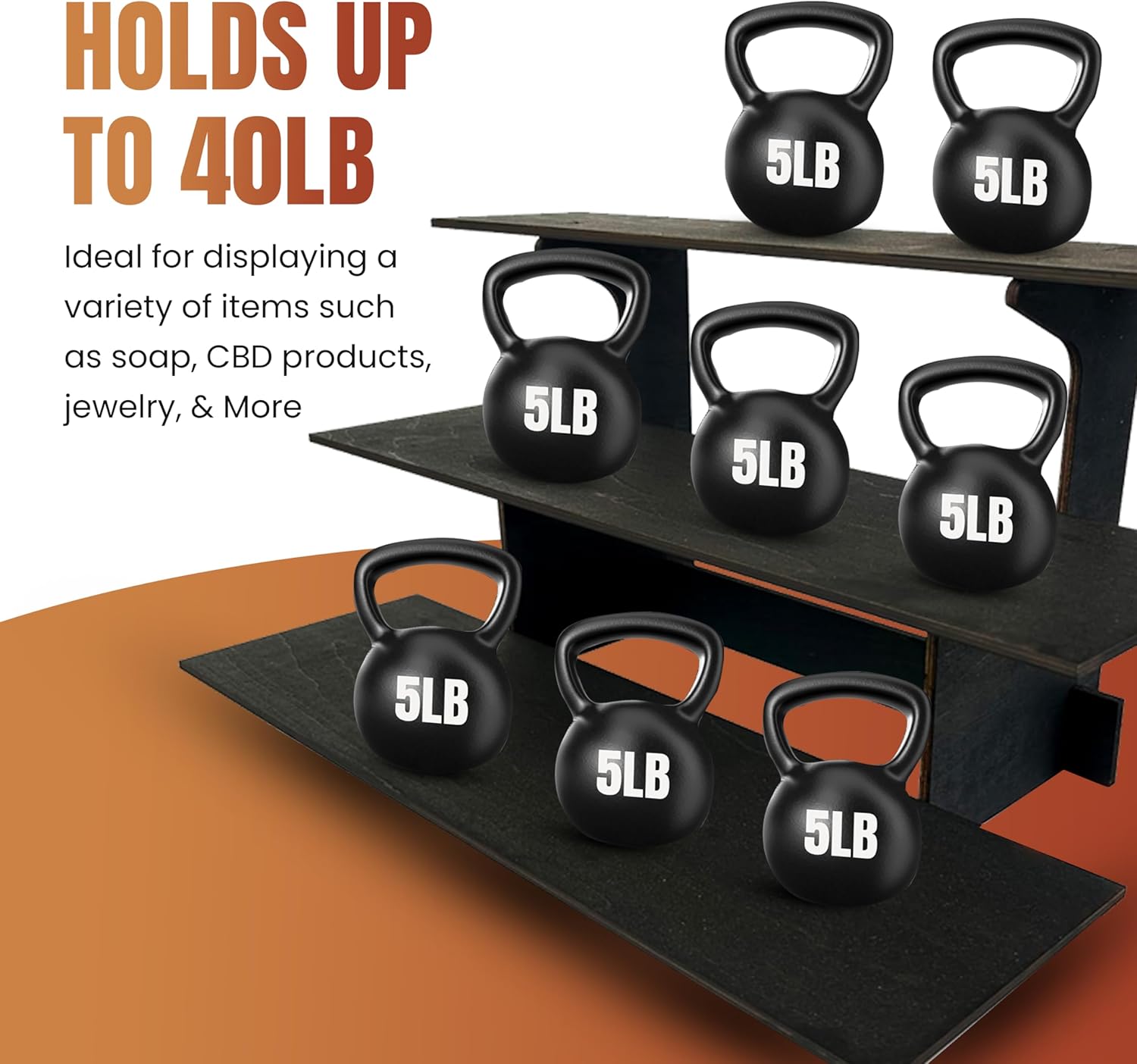 3-Tier Straight Retail Display Stand with Shelves