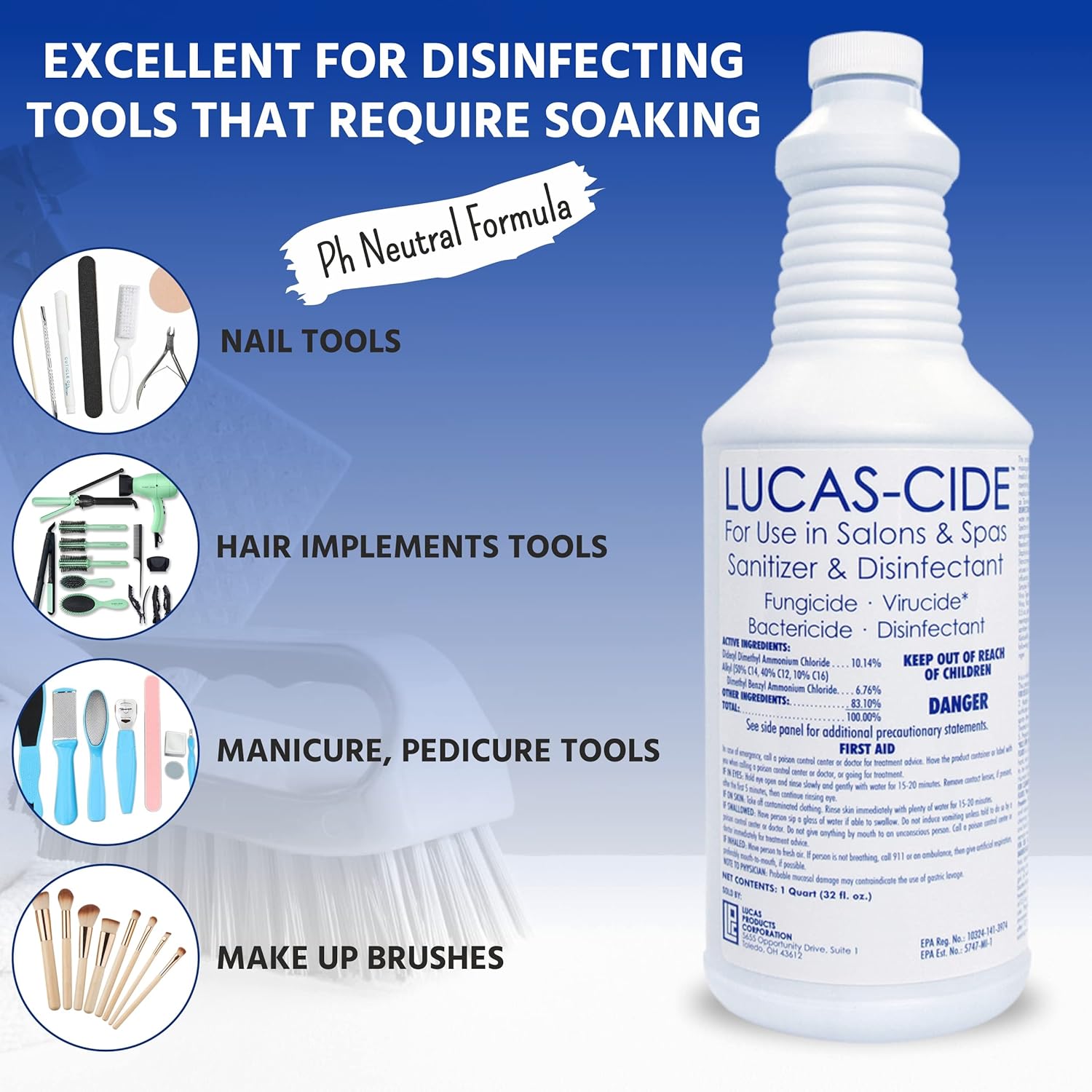 LUCAS-CIDE Salon Disinfectant 32 Fl Oz