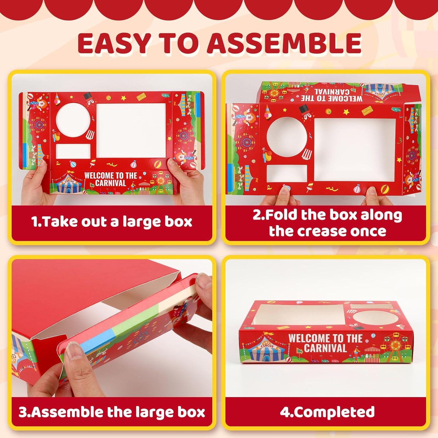 Jansun 36Pcs Carnival Movie Night Snack Trays