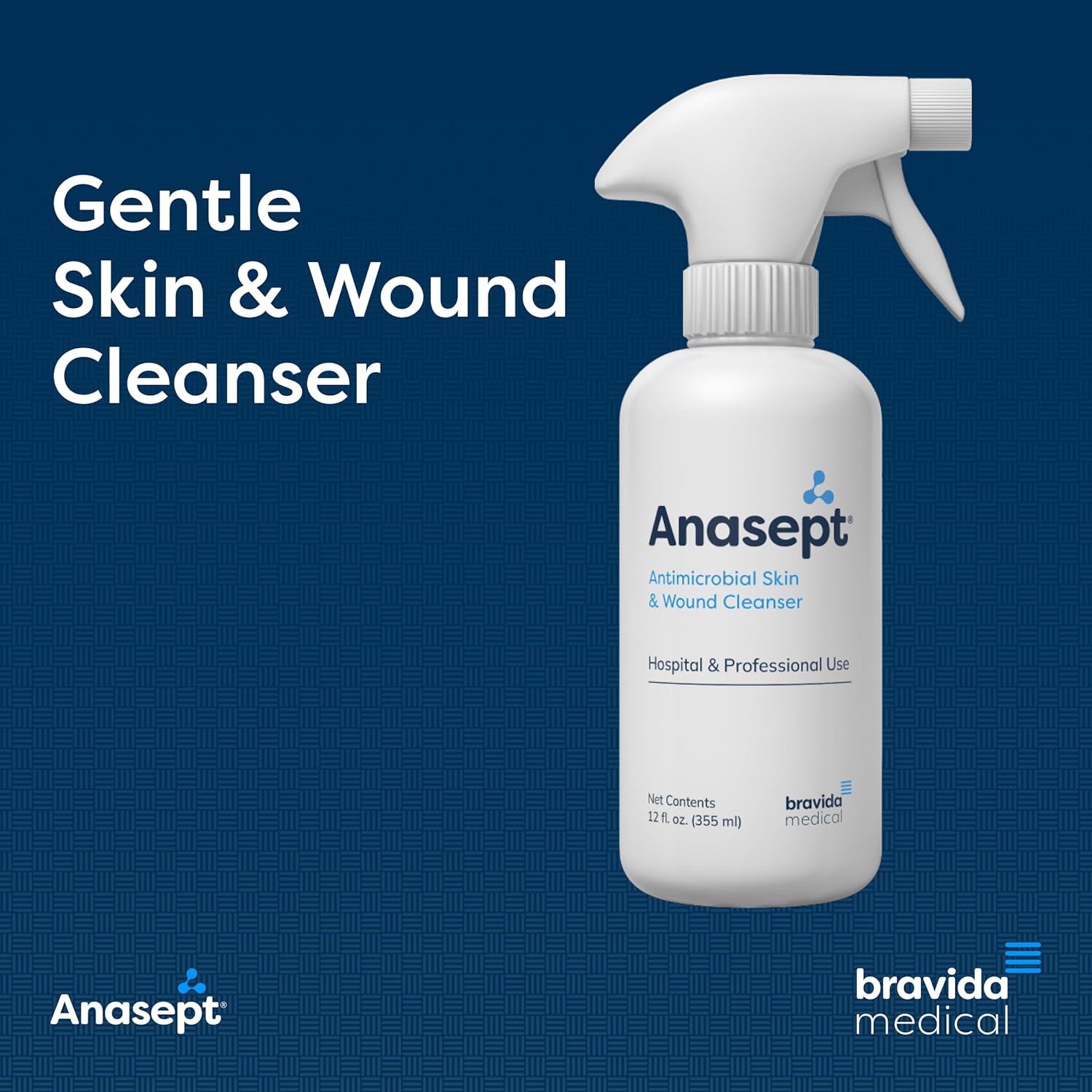 Anasept Skin and Wound Cleanser 12 oz Bottle with Finger Sprayer
