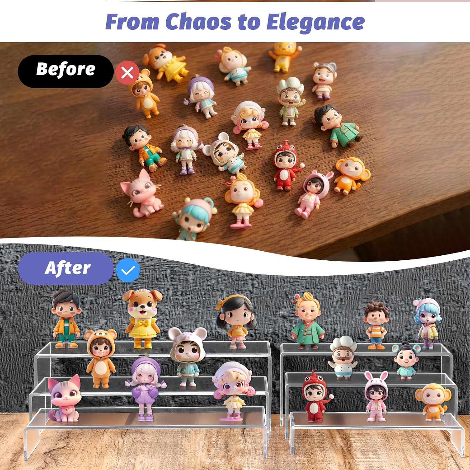 6 Pack Clear Acrylic Display Stands for Cupcakes Perfumes Toys Jewelry and More