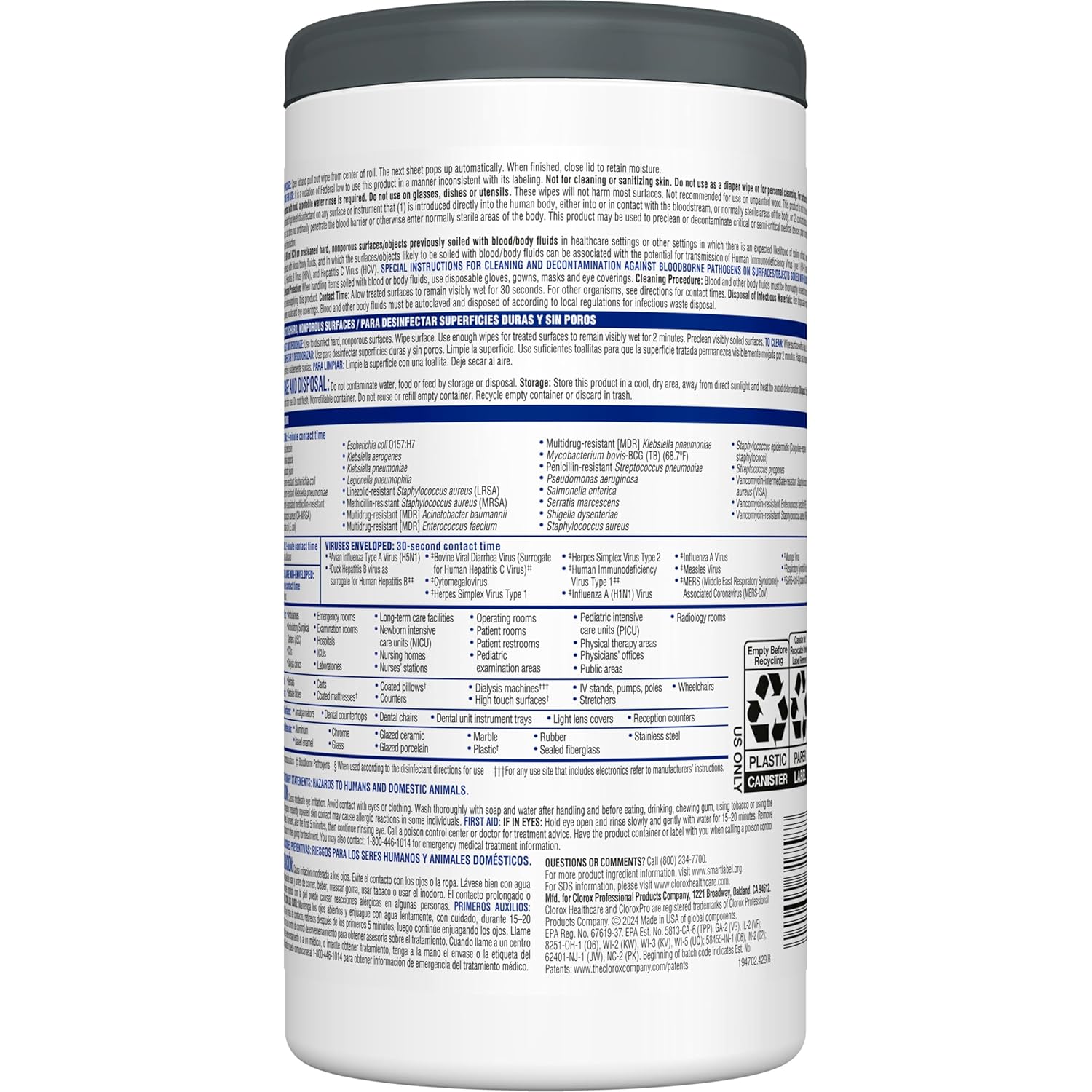 Clorox Healthcare VersaSure Cleaner Disinfectant Wipes 150 Count