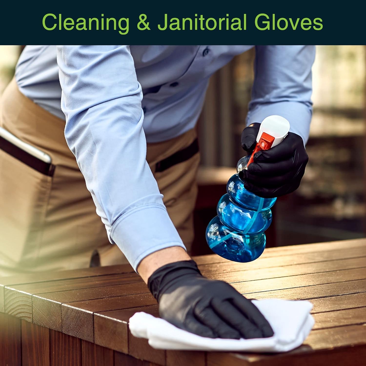 FifthPulse Black Vinyl Disposable Gloves