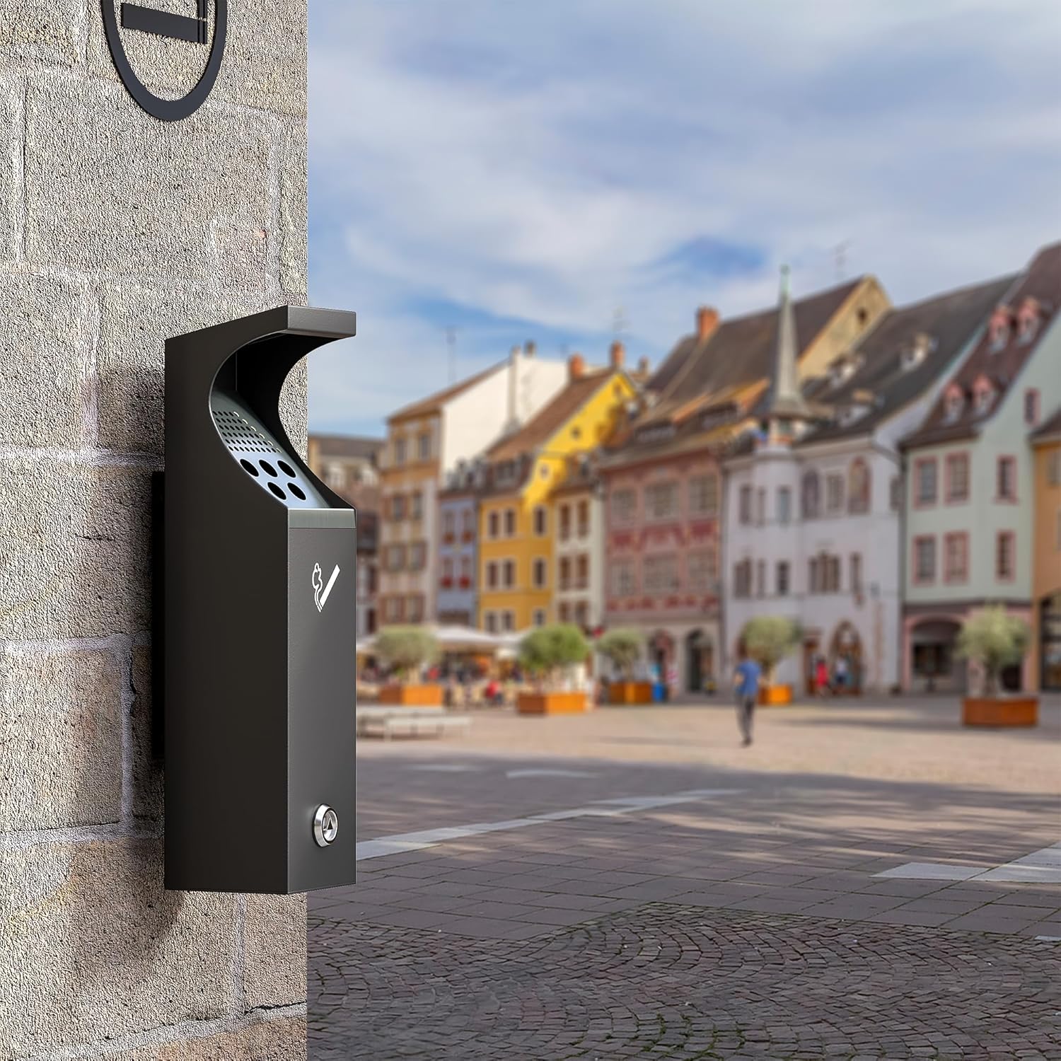 Steel Wall Mounted Trash Disposal Outdoor Commercial
