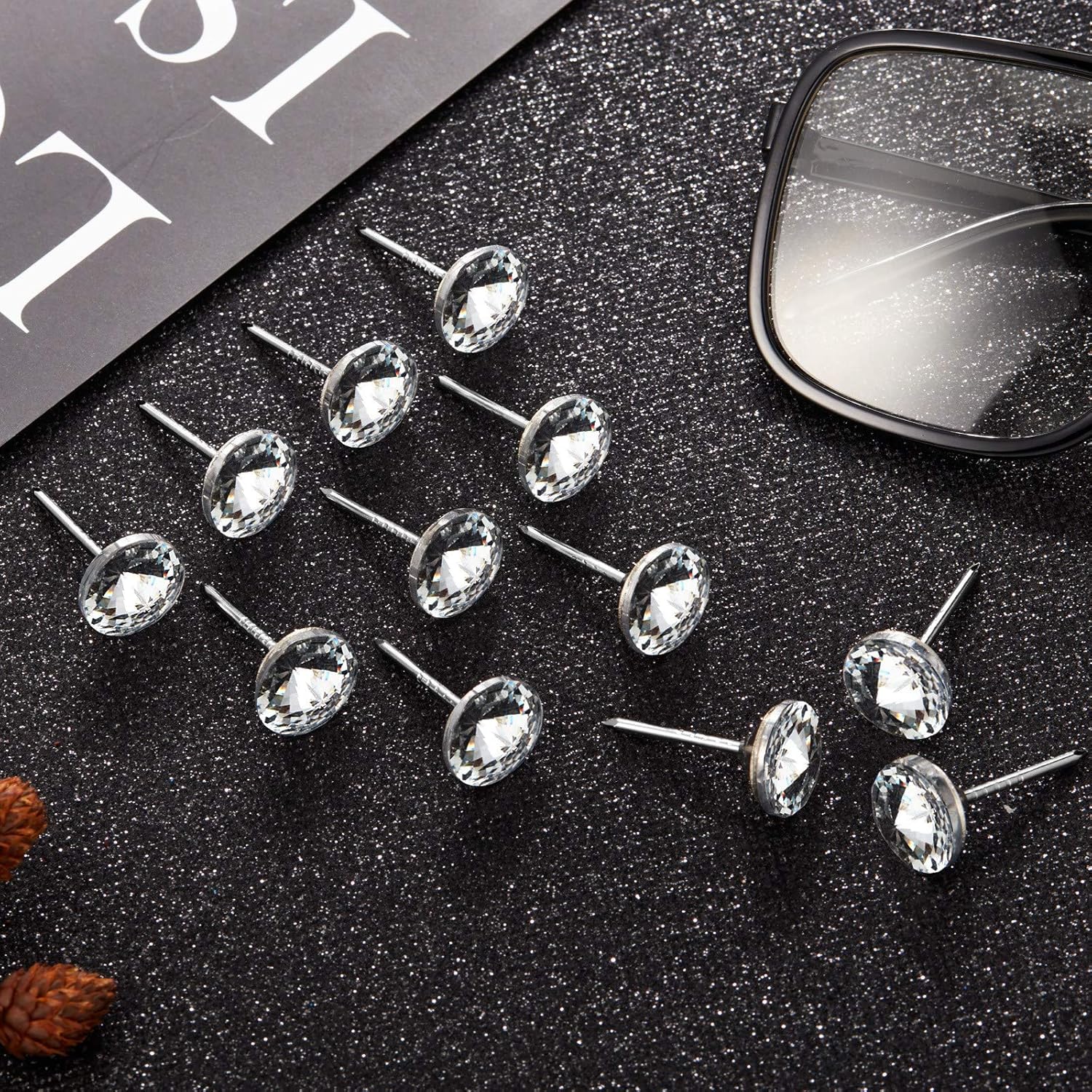 30 Piece Crystal Upholstery Tacks for Furniture Decorations