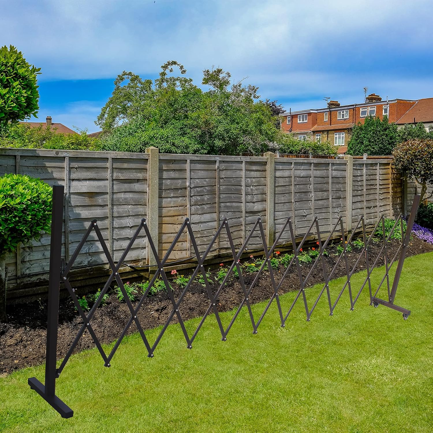 Aluminum Decorative Garden Fence with Casters
