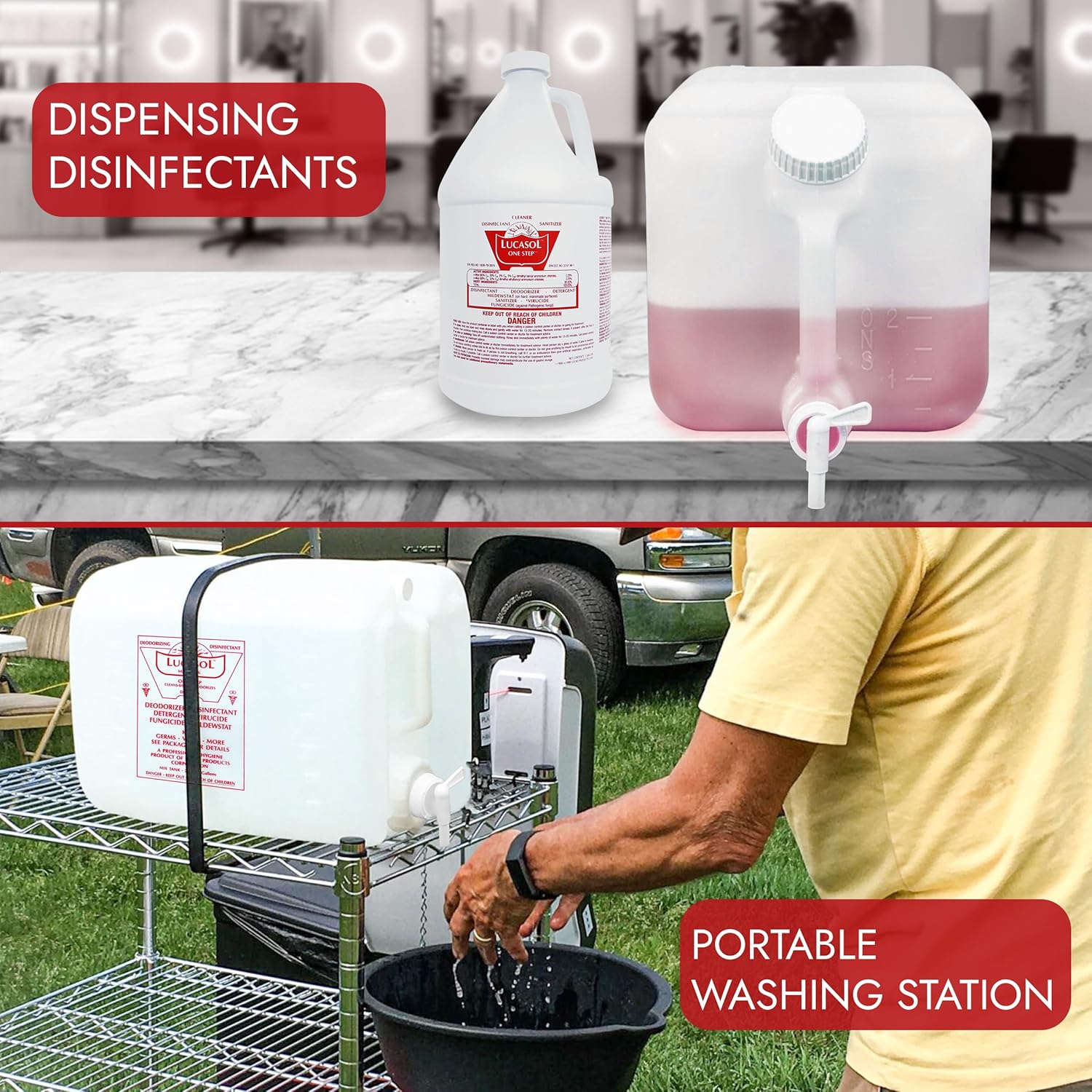 Lucasol 25 Gallon Chemical Dispenser Disinfectant Mix Tank