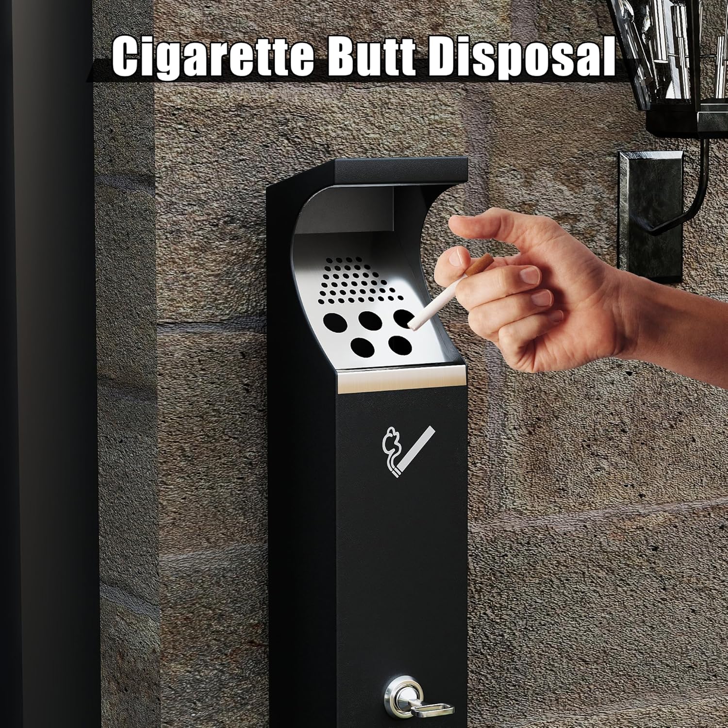 Lukar Commercial Wall Mounted Trash Can with Lock
